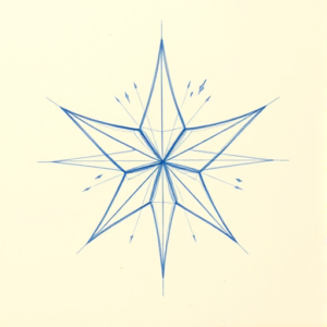 Rough Blue Pencil Sketch Star Tattoo