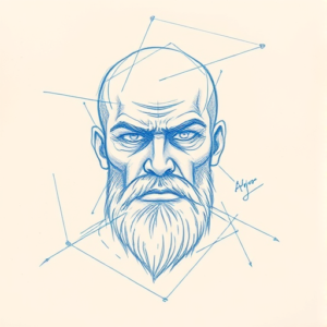 Rough Blue Pencil Sketch Stoic Tattoo