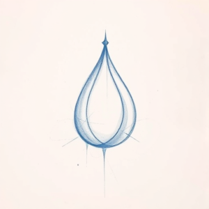 Rough Blue Pencil Sketch Teardrop Tattoo