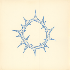 Rough Blue Pencil Sketch Thorn Tattoo