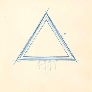Rough Blue Pencil Sketch Triangle Tattoo