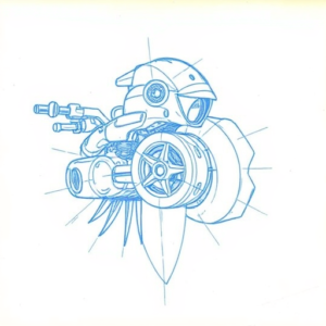Rough Blue Pencil Sketch Turbo Tattoo