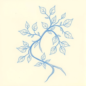 Rough Blue Pencil Sketch Vine Tattoo
