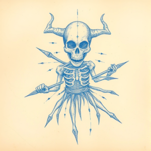 Rough Blue Pencil Sketch Voodoo Tattoo