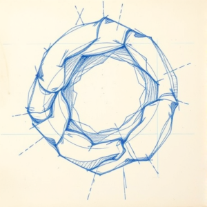 Rough Blue Pencil Sketch Wormhole Tattoo