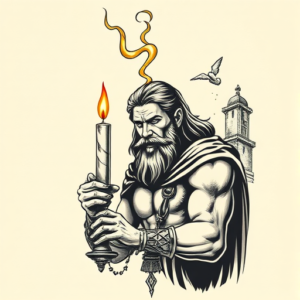 Samson Candle Tattoo