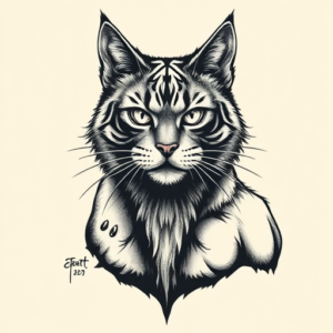 Samson Cat Tattoo
