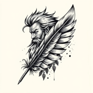 Samson Feather Tattoo