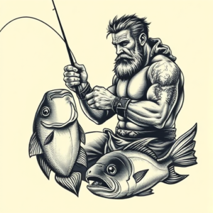 Samson Fishing Tattoo