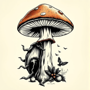 Samson Mushroom Tattoo