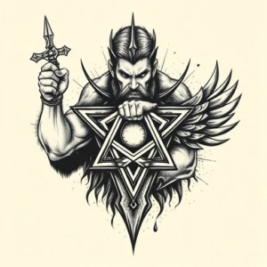 Samson Pentagram Tattoo