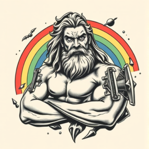Samson Rainbow Tattoo