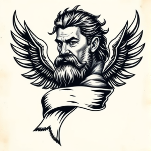 Samson Ribbon Tattoo