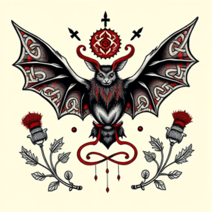 Scottish Bat Tattoo