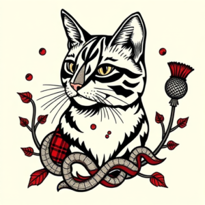 Scottish Cat Tattoo