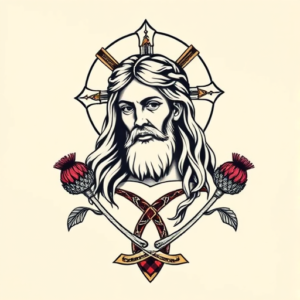 Scottish Jesus Tattoo