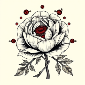 Scottish Peony Tattoo