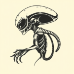 Side View Alien Tattoo