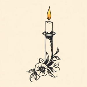 Side View Candle Tattoo