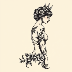 Side View Catrina Tattoo