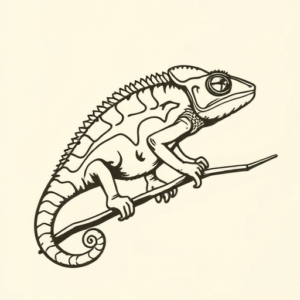 Side View Chameleon Tattoo