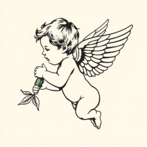 Side View Cherub Tattoo