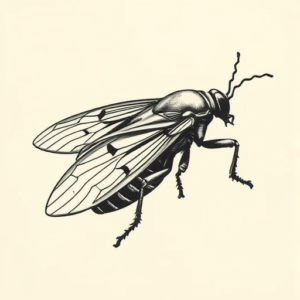 Side View Cicada Tattoo