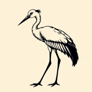 Side View Crane Tattoo