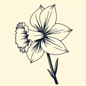 Side View Daffodil Tattoo