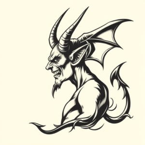 Side View Demon Tattoo