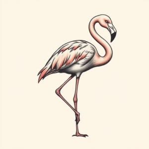 Side View Flamingo Tattoo