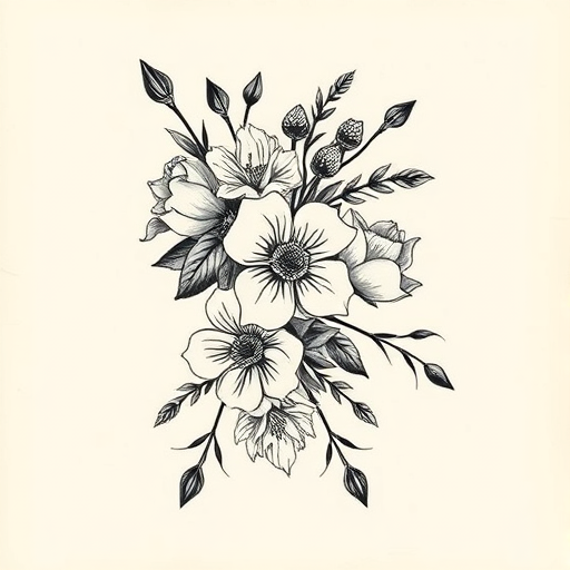 Side View Floral Tattoo