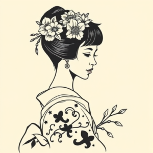 Side View Geisha Tattoo