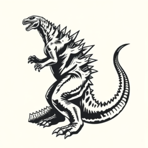 Side View Godzilla Tattoo