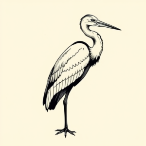 Side View Heron Tattoo