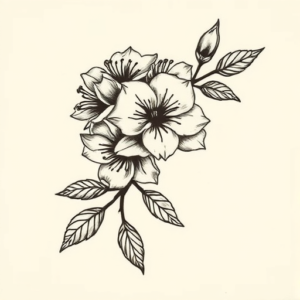 Side View Honeysuckle Tattoo