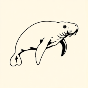 Side View Manatee Tattoo