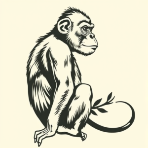 Side View Monkey Tattoo