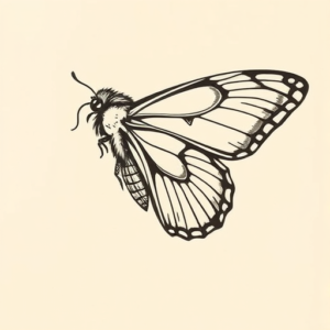 Side View Moth Tattoo