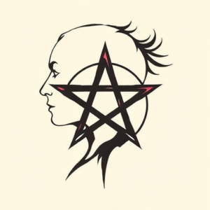 Side View Pentagram Tattoo