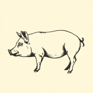 Side View Pig Tattoo