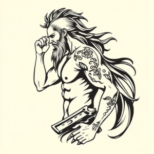 Side View Poseidon Tattoo