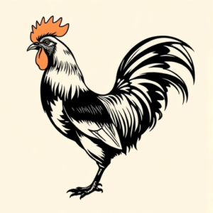 Side View Rooster Tattoo