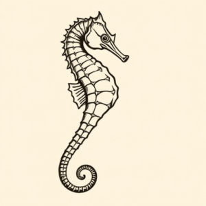 Side View Seahorse Tattoo