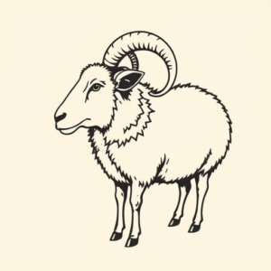 Side View Sheep Tattoo