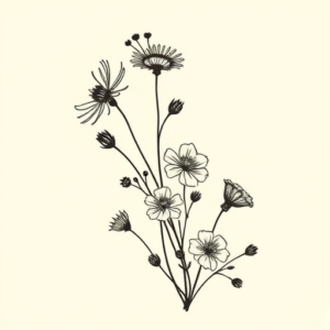 Side View Wildflower Tattoo