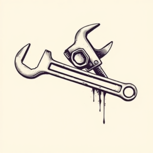 Side View Wrench Tattoo