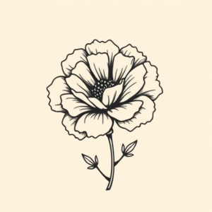 Simple Carnation Tattoo