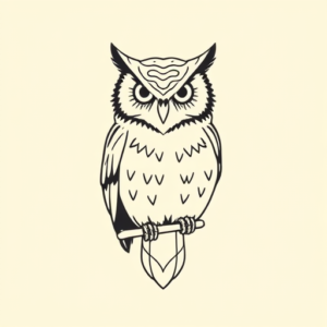 Simple Owl Tattoo