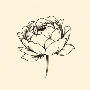 Simple Peony Tattoo